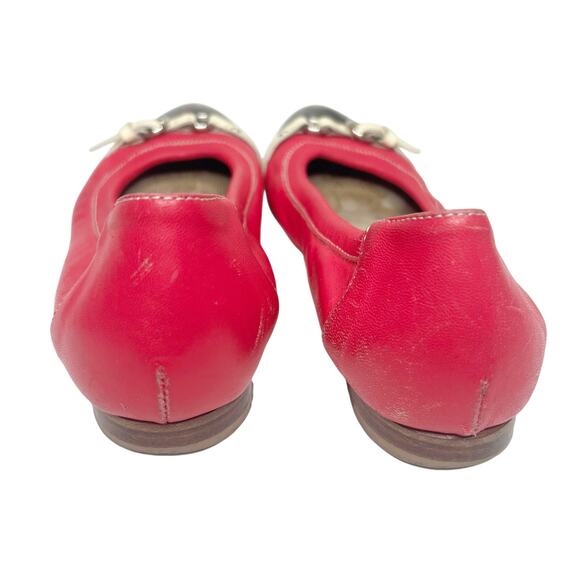 AGL ATTILIO GIUSTI LEOMBRUNI Ballet Flats Slip-On Leather Pink Silver Size EU 37 - Picture 4 of 8